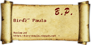 Biró Paula névjegykártya