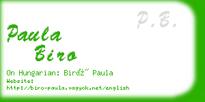 paula biro business card